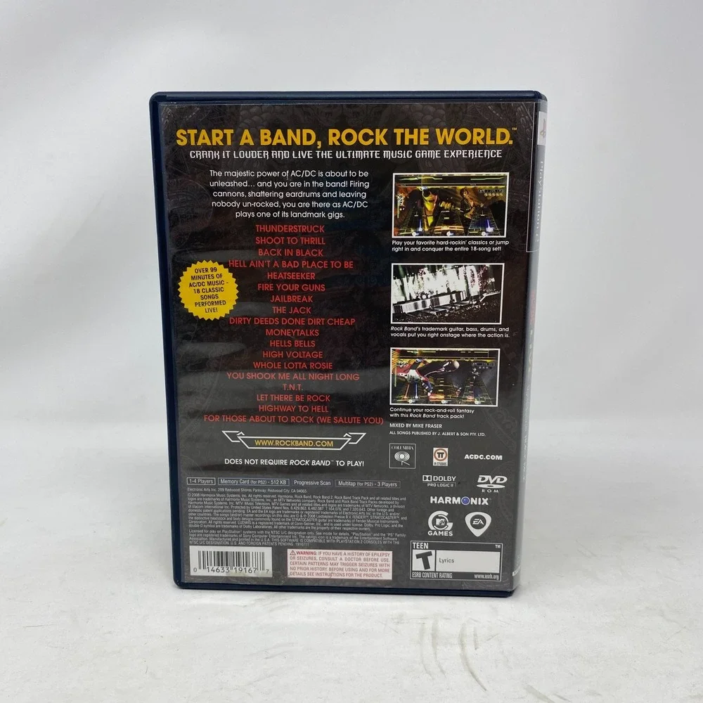 AC/DC Live RockBand‎ Track Pack - Sony Playstation PS2 - CIB Complete